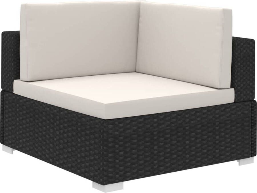 VidaXL -12-delige-Loungeset-met-kussens-poly-rattan-zwart