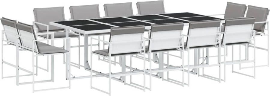 VidaXL 13-delige Tuinset met kussens textileen wit