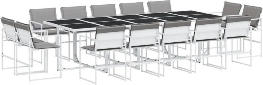 VidaXL 15-delige Tuinset met kussens textileen wit