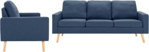 VidaXL 2-delig Bankstel stof blauw