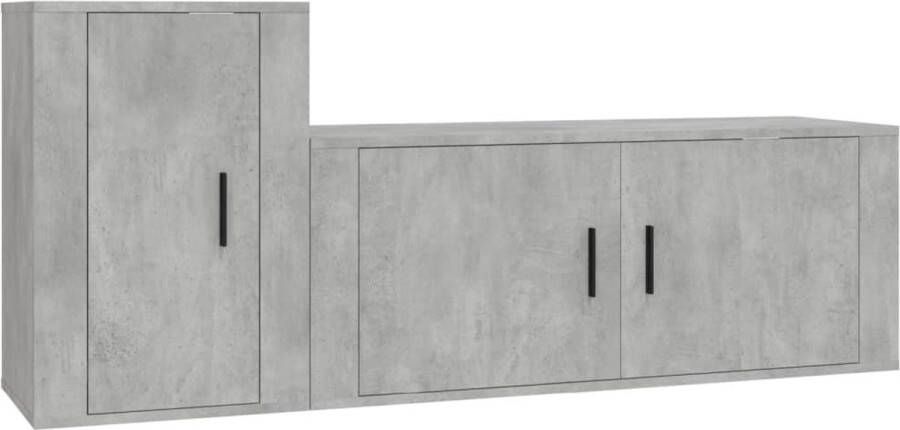 VidaXL -2-delige-Tv-meubelset-bewerkt-hout-betongrijs