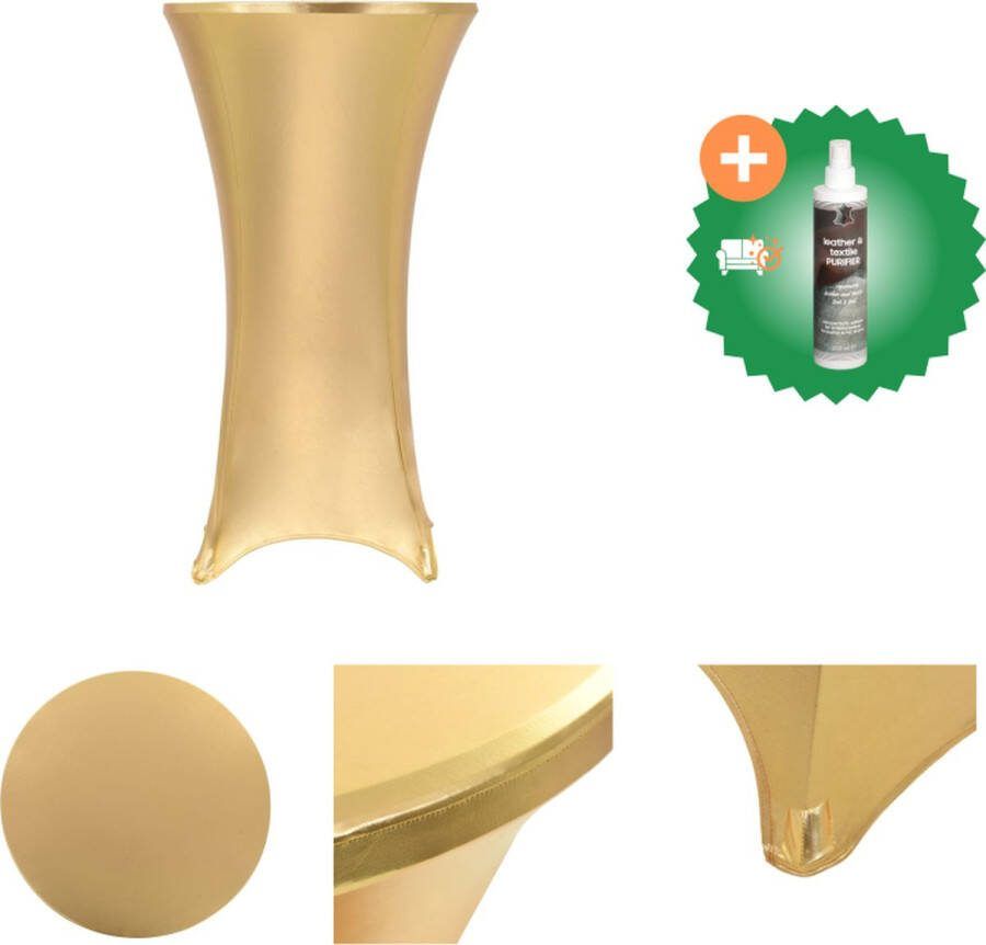 VidaXL 2 st Tafelhoezen stretch 80 cm goud Tuinmeubelhoes Inclusief Reiniger