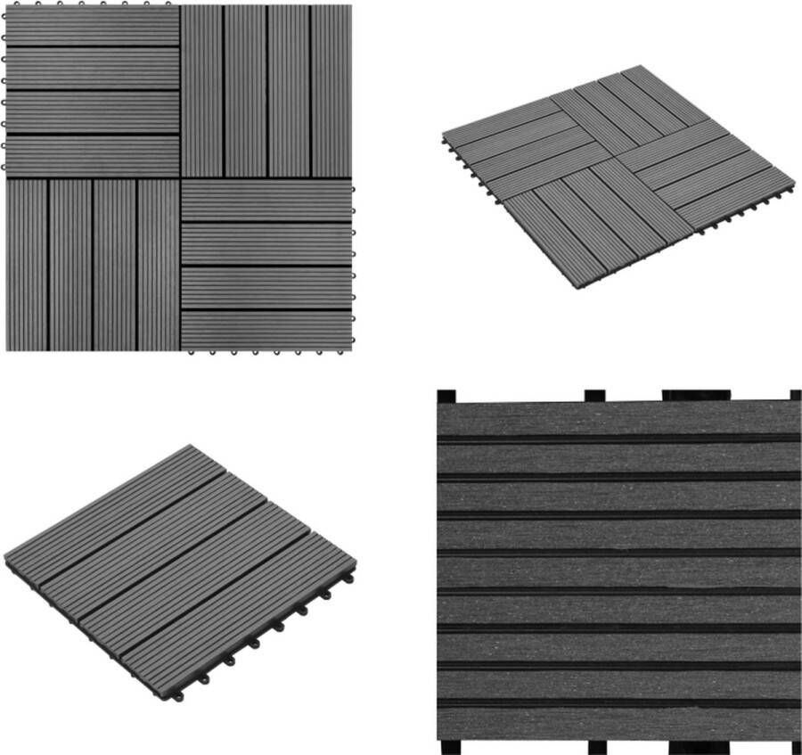 VidaXL 22 st Terrastegels 30x30 cm 2 m² HKC grijs Terrastegel Terrastegels Terras Tegel Terras Tegels