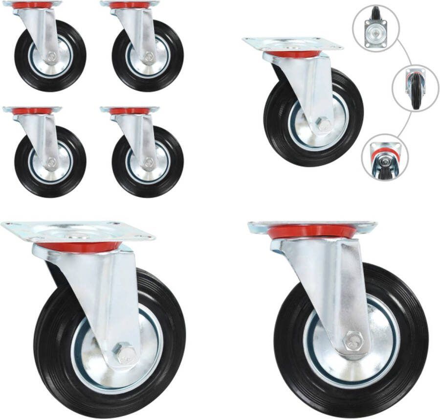 VidaXL 24 st Zwenkwielen 160 mm Zwenkwiel Zwenkwielen Trolley Zwenkwiel Trolley Zwenkwielen