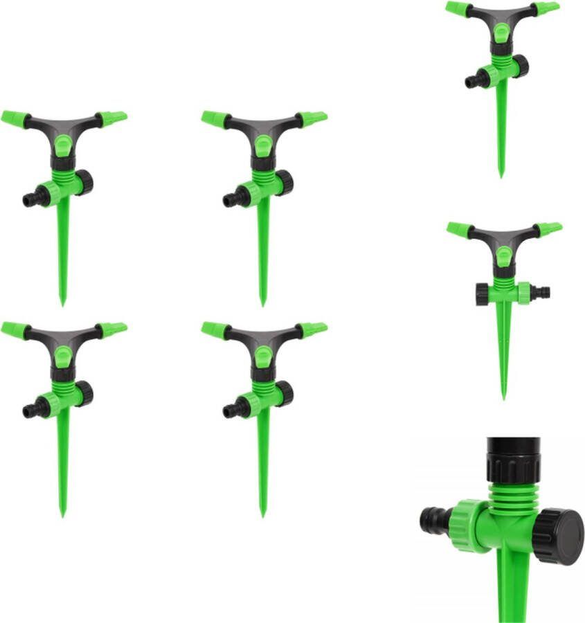 VidaXL 3-armige Gazonsproeier Duurzaam ABS PP 360° Draaibaar Stabiele Spike Brede Toepassingen Tuinsproeier