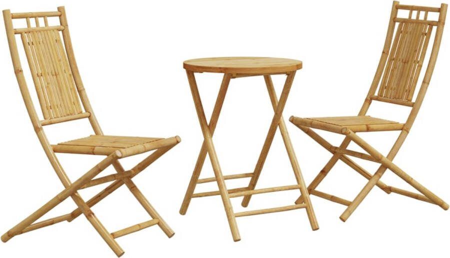 VidaXL 3-delige Bistroset bamboe