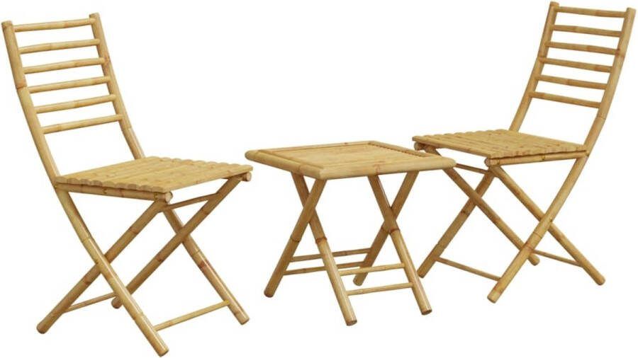 VidaXL 3-delige Bistroset bamboe