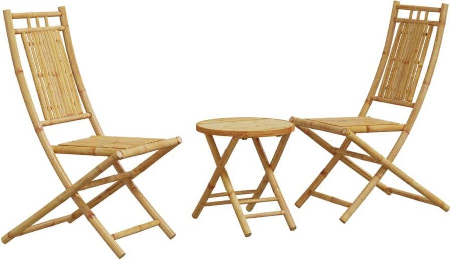 VidaXL 3-delige Bistroset bamboe
