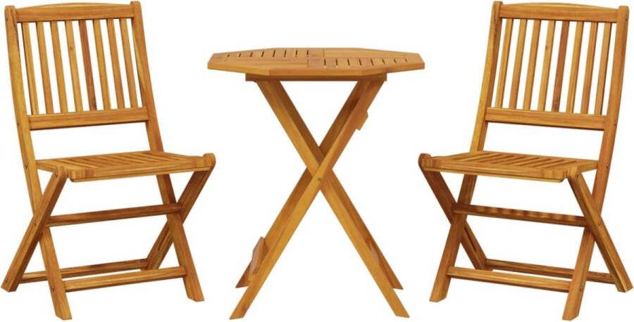 VidaXL 3-delige Bistroset inklapbaar massief acaciahout