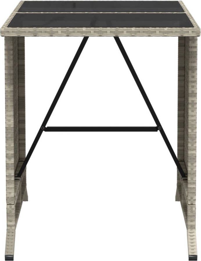 VidaXL 3-delige Bistroset met kussens poly rattan lichtgrijs