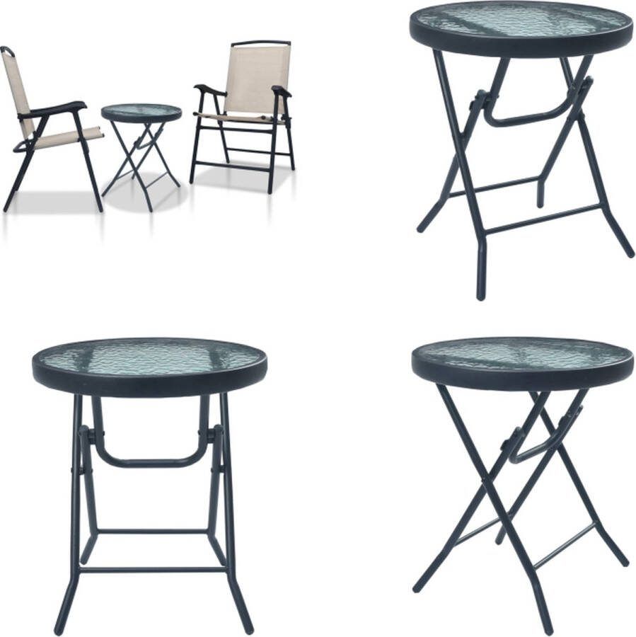 VidaXL 3-delige Bistroset staal crème Bistroset Balkonset Balkonsets
