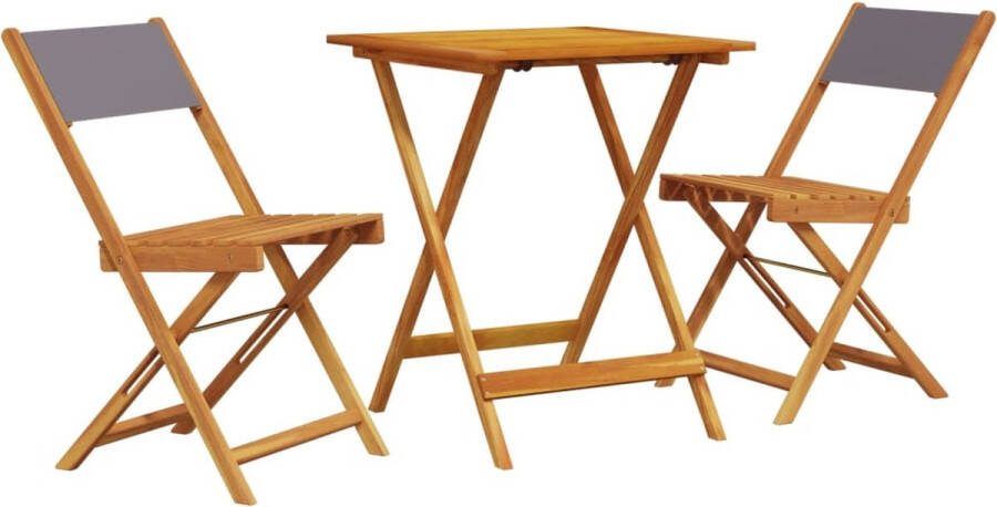 VidaXL 3-delige Bistroset stof en massief hout antracietkleurig
