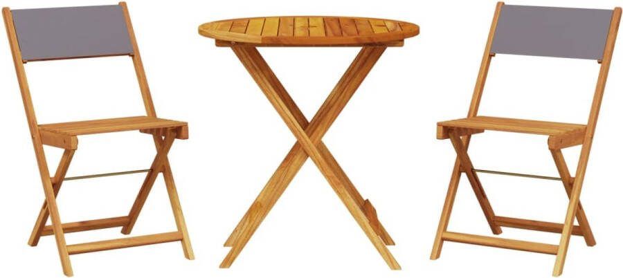 VidaXL 3-delige Bistroset stof en massief hout antracietkleurig