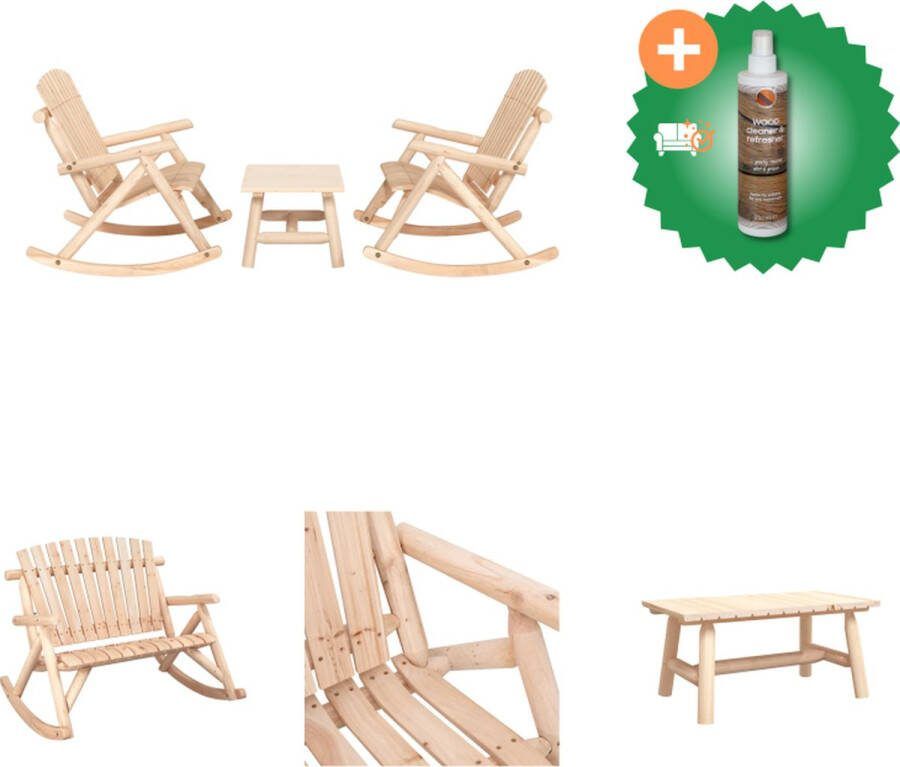 VidaXL Schommelbank Adirondack Houten loungeset 123 x 96 x 102 cm Massief vurenhout Tuinset Inclusief Houtreiniger en verfrisser