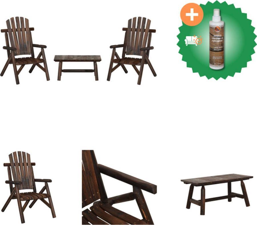 VidaXL houten loungeset massief vurenhout tuinstoel 68x86x103cm salontafel 90x50x41cm Tuinset Inclusief Houtreiniger en verfrisser