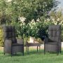 VidaXL -3-delige-Loungeset-met-kussens-poly-rattan-zwart - Thumbnail 2