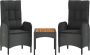 VidaXL -3-delige-Loungeset-met-kussens-poly-rattan-zwart - Thumbnail 1