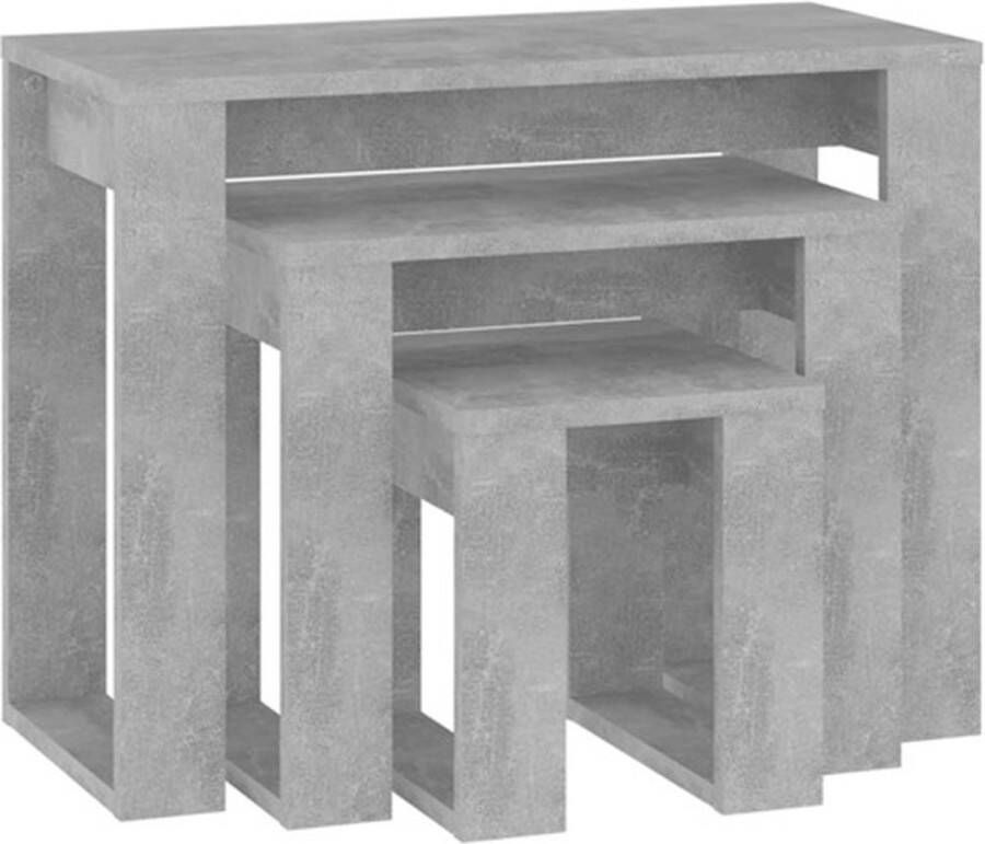 VidaXL -3-delige-Tafeltjesset-bewerkt-hout-betongrijs
