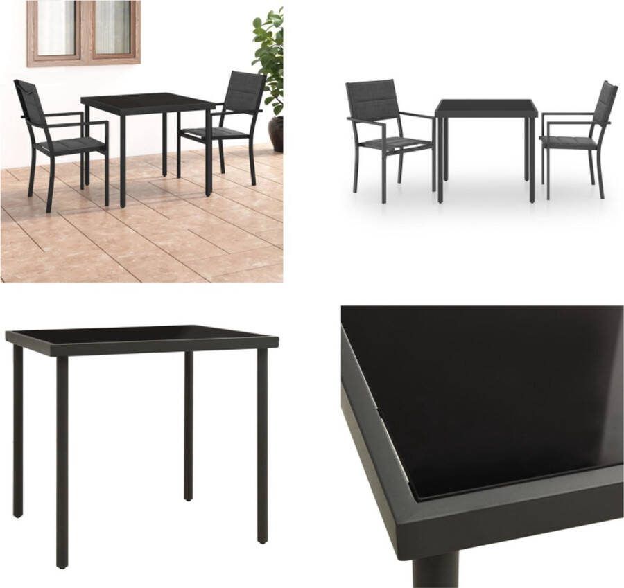 VidaXL 3-delige Tuinset staal Eethoek Voor Buiten Eethoeken Voor Buiten Tuintafel En Stoel Tuintafels En Stoelen