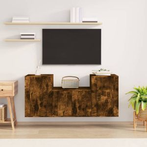 VidaXL 3-delige Tv-meubelset bewerkt hout gerookt eikenkleurig