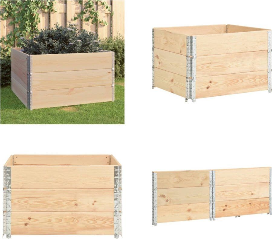 VidaXL 3 st Plantenbakken verhoogd 100x100 cm massief grenenhout Verhoogde Plantenbak Verhoogde Plantenbak Houten Verhoogde Plantenbak Tuinbak