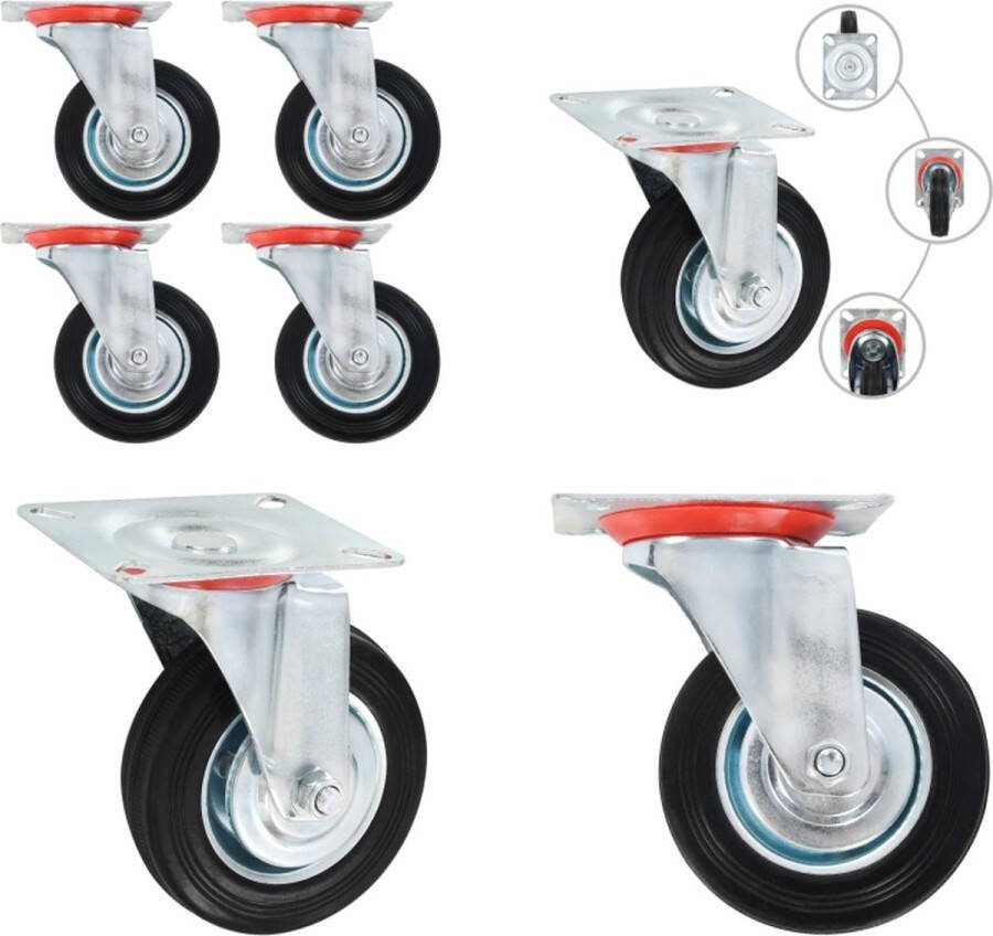 VidaXL 32 st Zwenkwielen 100 mm Zwenkwiel Zwenkwielen Trolley Zwenkwiel Trolley Zwenkwielen