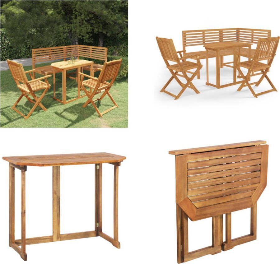 VidaXL 4-delige Bistroset massief acaciahout Bistroset Bistrosets Meubelset Meubelsets