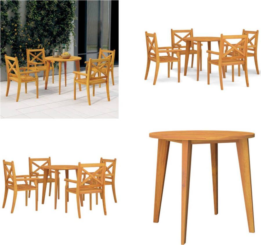 VidaXL 5-delige Tuinset massief acaciahout Tuinset Tuinsets Eethoek Tuinmeubelset