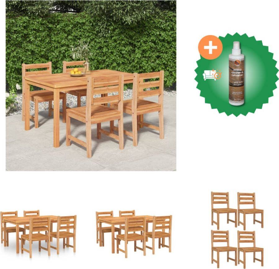 VidaXL Eethoek Massief teakhout 150 x 90 x 77 cm Comfortabele zitervaring Tuinset Inclusief Houtreiniger en verfrisser
