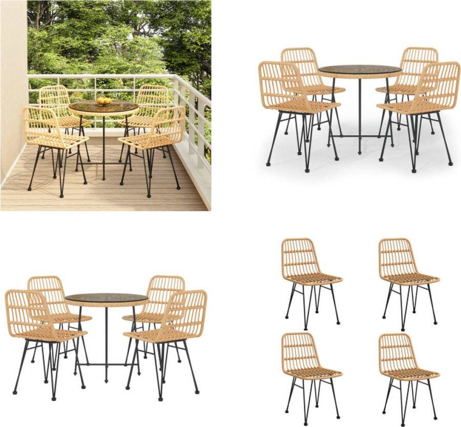 VidaXL 5-delige Tuinset poly rattan Tuinset Tuinsets Tuin Set Tuinmeubelset