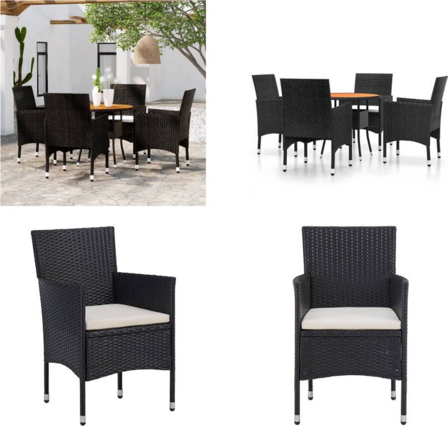 VidaXL 5-delige Tuinset poly rattan zwart Tuinset Tuinsets Tuinmeubelset Meubelset