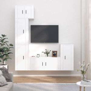 VidaXL 5-delige Tv-meubelset bewerkt hout wit