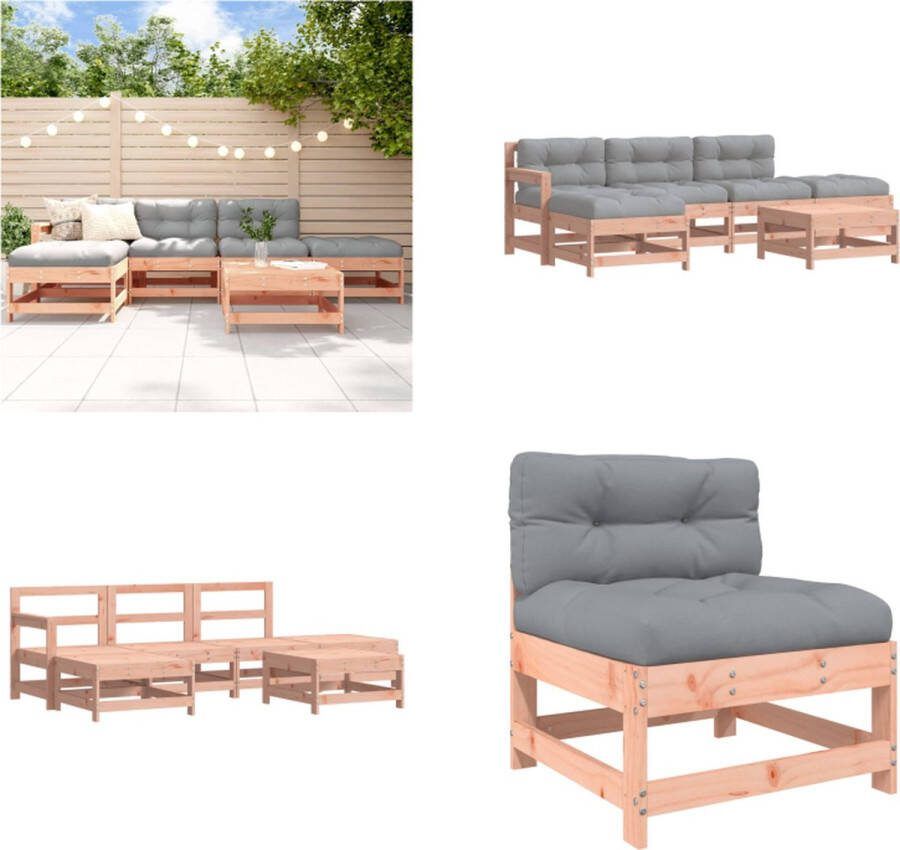 VidaXL 6-delige Loungeset met kussens massief douglashout Loungeset Loungesets Lounge Set Tuinset