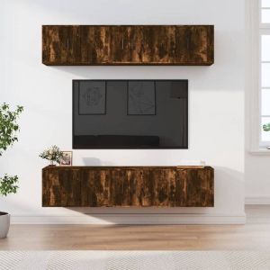 VidaXL 6-delige Tv-meubelset bewerkt hout gerookt eikenkleurig