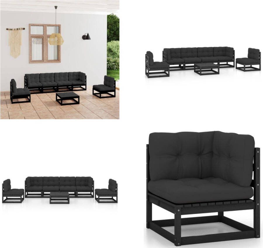 VidaXL 7-delige Loungeset met kussens massief grenenhout Loungeset Loungesets Tuinsets