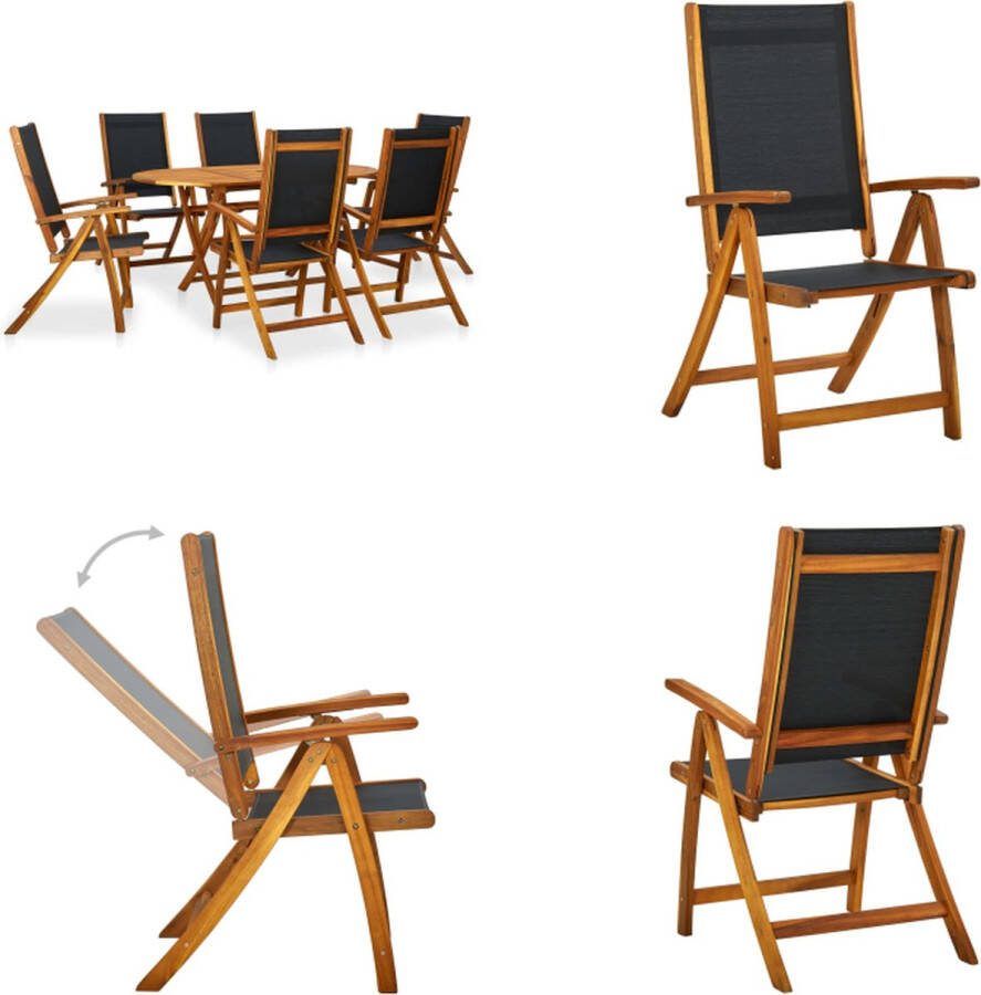 VidaXL -7-delige-Tuinset-massief-acaciahout Tuintafel En Stoel Tuintafels En Stoelen Tuintafel Set Tuintafel Sets