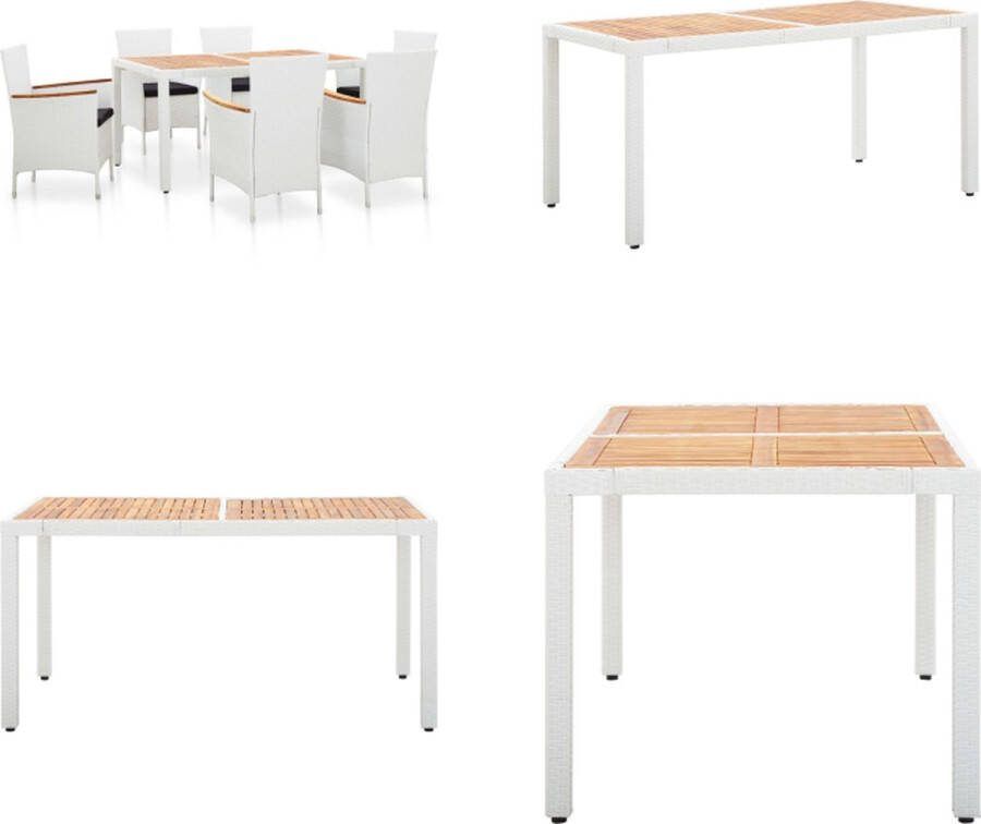 VidaXL 7-delige Tuinset poly rattan wit Eethoek Voor Buiten Eethoeken Voor Buiten Tuinset Tuinsets