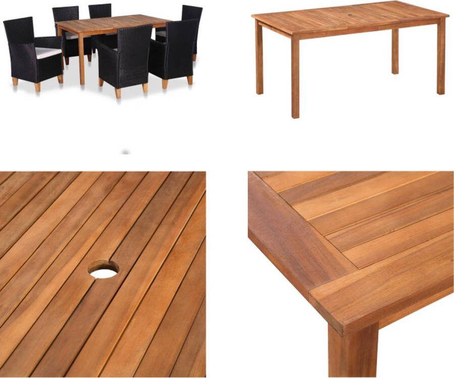 VidaXL 7-delige Tuinset poly rattan zwart en bruin Eethoek Voor Buiten Eethoeken Voor Buiten Tuinset Tuinsets