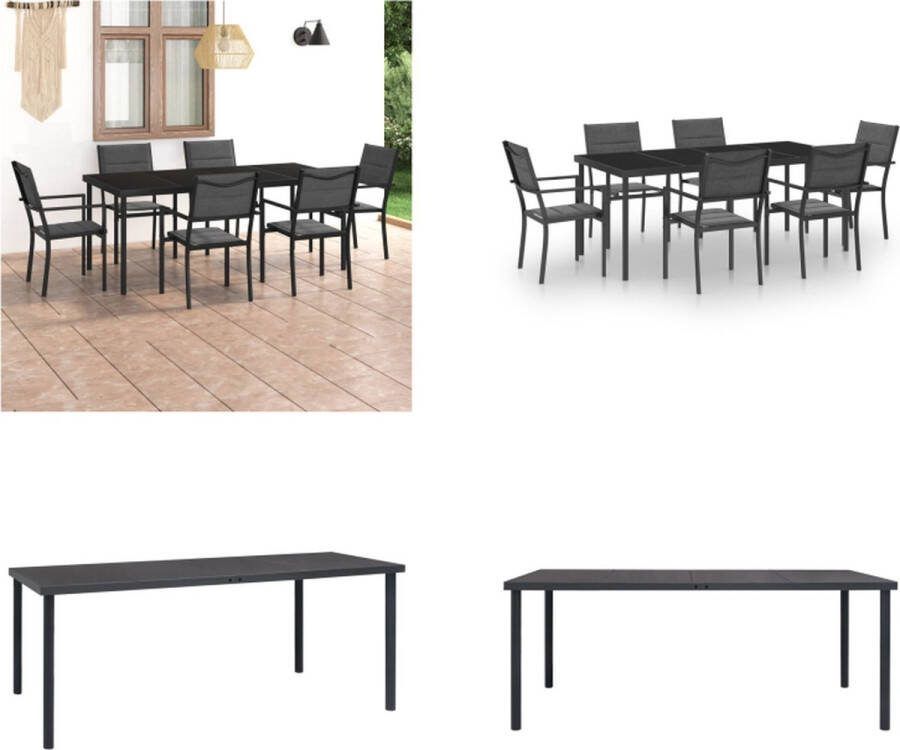 VidaXL 7-delige Tuinset staal Eethoek Voor Buiten Eethoeken Voor Buiten Tuintafel En Stoel Tuintafels En Stoelen