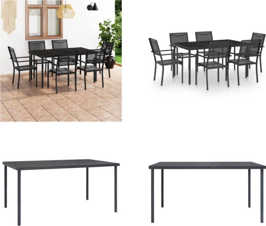 VidaXL 7-delige Tuinset staal Eethoek Voor Buiten Eethoeken Voor Buiten Tuintafel En Stoel Tuintafels En Stoelen