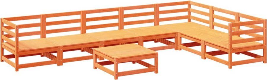 VidaXL 8-delige Loungeset massief grenenhout wasbruin