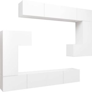 VidaXL 8-delige Tv-meubelset bewerkt hout wit