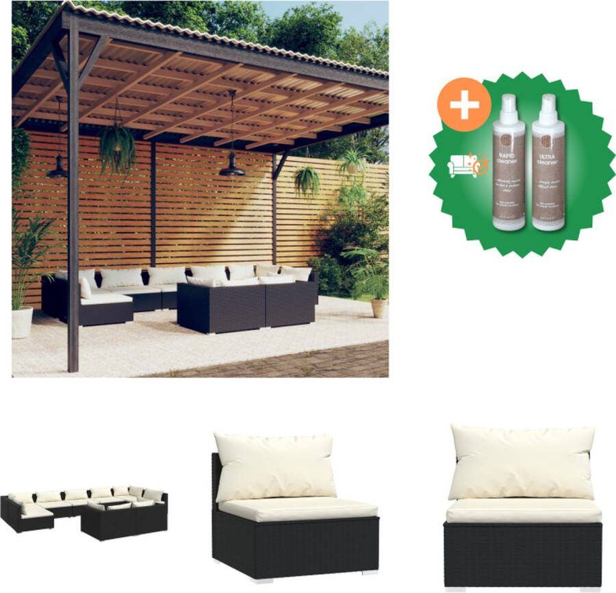 VidaXL Loungeset Zwart 9 zitkussens 13 rugkussens Montage vereist Tuinset Inclusief Onderhoudsset