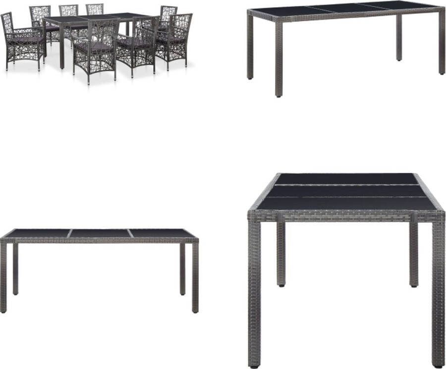 VidaXL 9-delige Tuinset poly rattan grijs Eethoek Voor Buiten Eethoeken Voor Buiten Tuinset Tuinsets