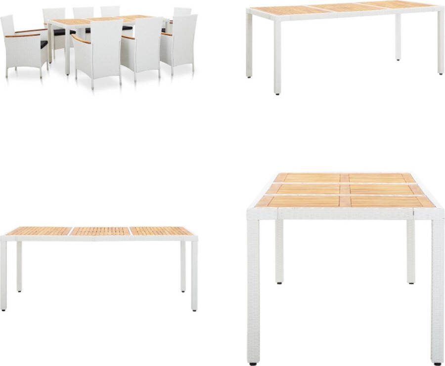 VidaXL 9-delige Tuinset poly rattan wit Eethoek Voor Buiten Eethoeken Voor Buiten Tuinset Tuinsets