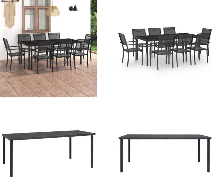 VidaXL 9-delige Tuinset staal Eethoek Voor Buiten Eethoeken Voor Buiten Tuintafel En Stoel Tuintafels En Stoelen
