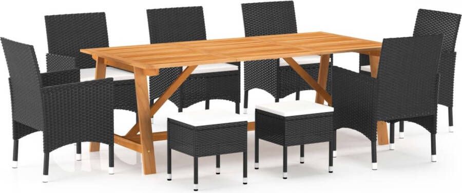 VidaXL 9-delige Tuinset zwart