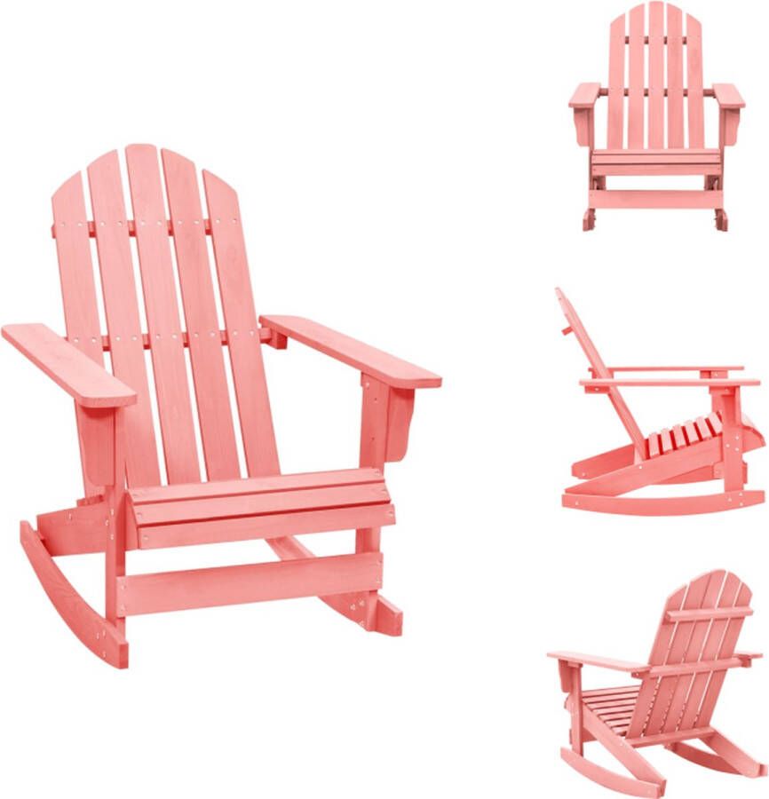 VidaXL Adirondack schommelstoel hout roze 70x91.5x92cm draagvermogen 110kg Tuinstoel