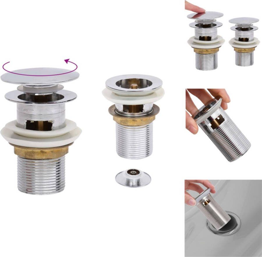 VidaXL Afvoer met Overloop Badkamer 6.4 x 6.4 x 9.1 cm Chroom Keukenkraan