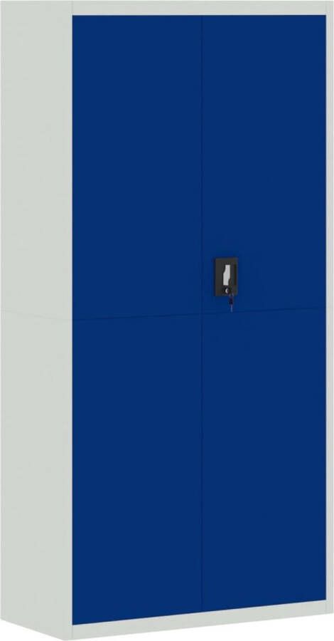 VidaXL -Archiefkast-90x40x180-cm-staal-lichtgrijs-en-blauw